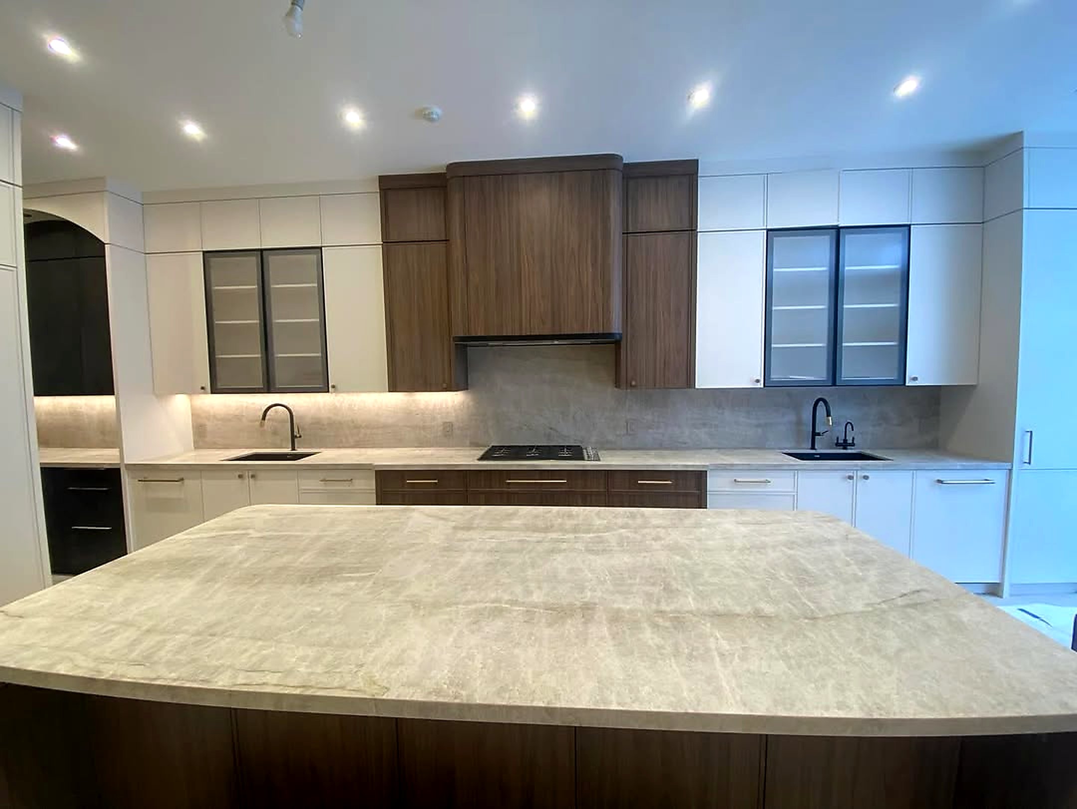 Custom kitchen cabinet installation in Milton, Ontario by Hardy Work Customs